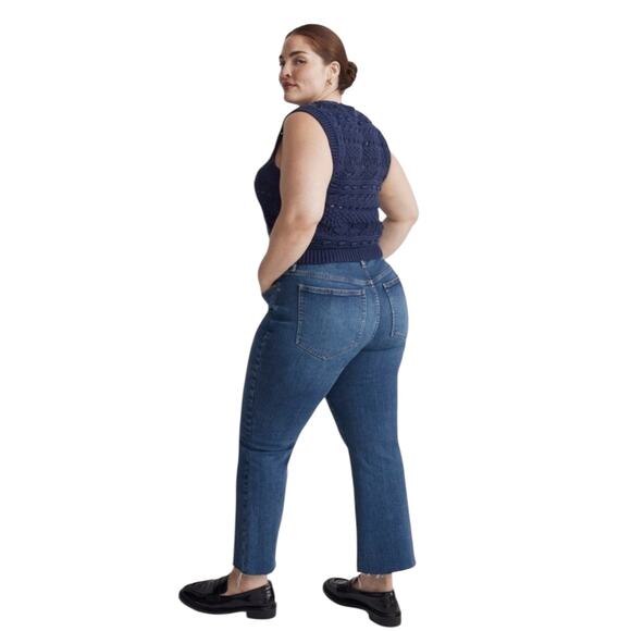 Madewell Mid-Rise Kick Out Jeans Dark Blue Size 22W - Picture 3 of 16